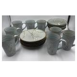 Japanese-Style Plum Blossom Stoneware Set  16