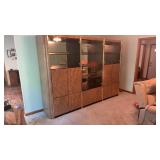 Postmodern Faux Marble & Brass Wall Unit 