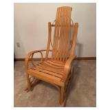 Amish-Style Steam-Bent Oak Rocking Chair 