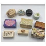 Collection of Ten Decorative Trinket Boxes
