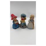 Three JASCO "Merri-Bells" Bisque Porcelain
