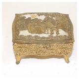 French Rococo Style Metal Trinket Box Casket