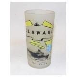 Delaware Vintage Frosted Souvenir State Glass