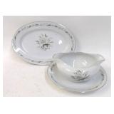 Romance Diamond China Gravy & Oval Dish
