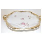 Antique German Carl Tielsch Floral Handled Bowl