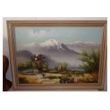 Signed Oil Painting Desert Landscape