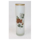 Enesco Roses Frosted Glass Bud Vase Japan