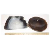 2 Polished Quartz Stone Ashtrays