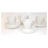 Homer Laughlin White Cups & Saucers