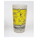 Vintage Connecticut Frosted Souvenir Glass