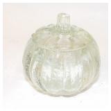 Avon Lidded Crystal Pumpkin Votive Trinket