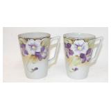 Nippon Hand-Painted Floral Cups