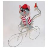 Vintage Annalee Mobilitee Doll Mouse on Bicycle