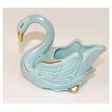 Vintage Turquoise & Gold MCM Swan Planter