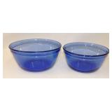 Anchor Cobalt Glass 1 & 1.5 Qt Mixing Bowls