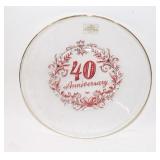 Viking Glass 40th Wedding Anniversary Plate