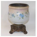Antique Hand-Painted Oil Lamp Font Base
