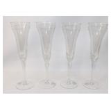 4 Lenox Crystal Champagne Flutes