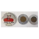 Tell City Pinback, 2 Tell City Lucky Pennies