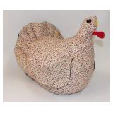 Vintage Country Calico Fabric Hen Doorstop