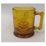 Humpty Dumpty Amber Glass Child's Mug