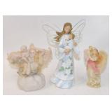 3 Roman Angel Figurines