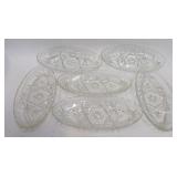 6 Early American Prescut Oval Dishes