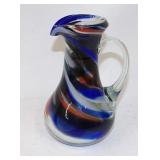 Colorful Art Glass Swirl Pitcher