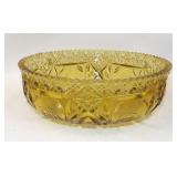 Amber Pressed Glass Serving Bowl