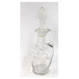 Antique Enamel Hand-Painted Cruet with Stopper