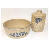 Pfaltzgraff Folk Art Soap Dispenser & 6' Souffle