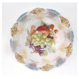 Antique German Molded Lustre & Gilt Fruit Bowl