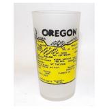 Oregon Vintage Frosted Souvenir Glass