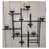 Black Square Metal Wall Multi Candle Holder