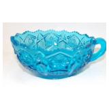 LE Smith Heritage Blue Glass Nappy