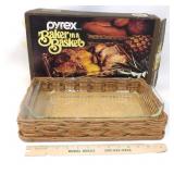 Pyrex Baker in a Basket Set in Original Box