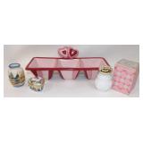 Heart Dish, Trinket Box, Occ Japan Vase, Avon