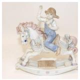 Paul Sebastian Porcelain Girl on Rocking Horse