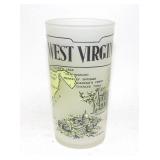 Vintage West Virginia Frosted Souvenir Glass