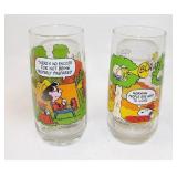 2 Peanuts Camp Snoopy Drinking Glasses