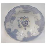 Antique Blue Lustre Grape Cluster Serving Bowl