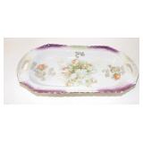 Antique Iridescent German Floral Dish