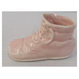 Vintage Pink Pottery Baby Shoe Planter