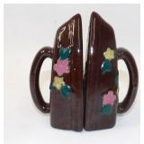 Floral Painted Clothes Iron Salt & Pepper Shakers