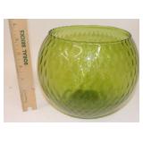 Vintage Empoli Glass Diamond Optic Bowl Vase