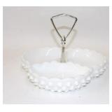 Fenton Milk Glass Divided Tidbit Tray