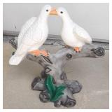 White Lovebirds on Branches Concrete Decoration