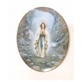Our Lady of Lourdes Oval Decorator Plate