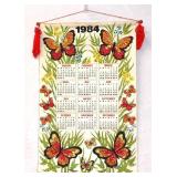 1984 Butterfly Garden Embellished Fabric Calendar