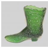 Daisy & Button Green Glass Victorian Boot Shoe